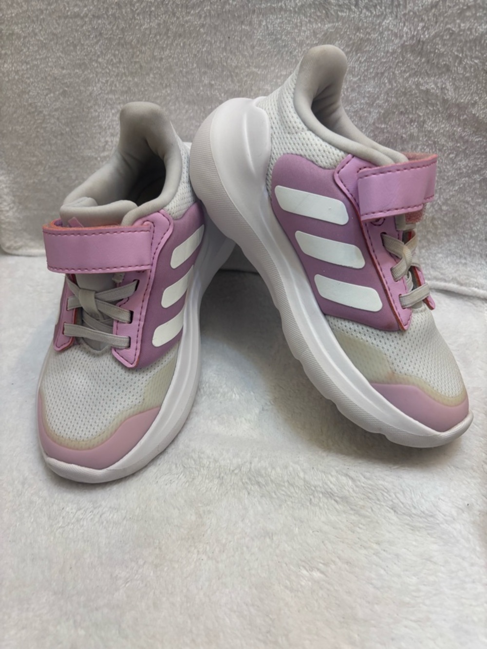 Adidas Tensaur Run 3.0 EL C White Pink sneakers. Size 11